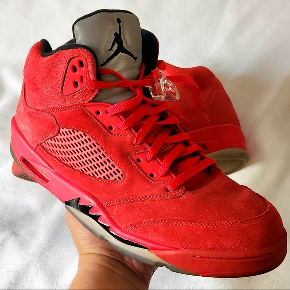 retro 5 suede red